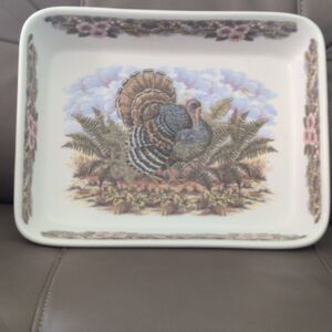Queen’s Myott China Thanksgiving 9" Square Baker Dish Turkey Casserole